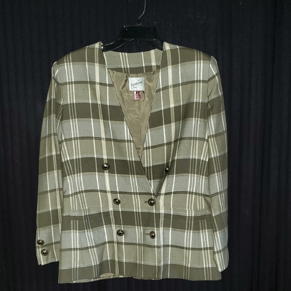 Jacqueline Ferrar Double Breasted Tartan Plaid Blazer Size - Picture 1 of 4